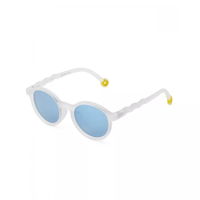 Ochelari de soare cu lentile polarizate oval - 3-5 ani - Classic Olivio - Jellyfish White - Olivio&Co